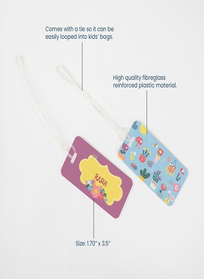 Zooboo Personalized Luggage Tag with Kid's Name, Silicon Strap Tags for Bags and Suitcase, Best Birthday Return Gift for Kids with Enchanted Garden Theme - Image 4